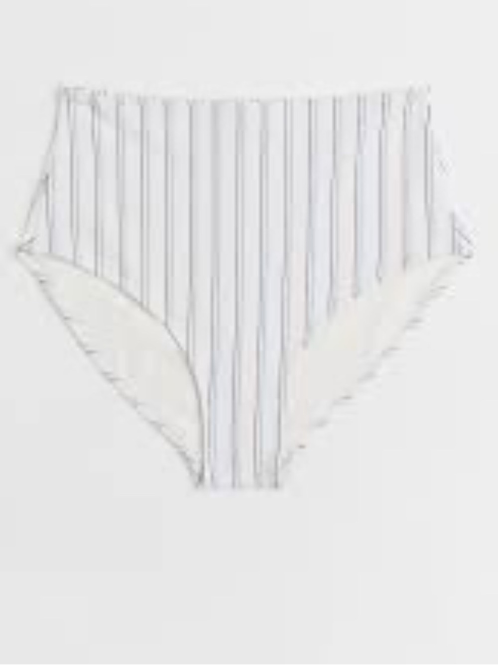 H&M Striped High-Waist Bikini Bottoms - White with Blue Stripes size 2 NWT